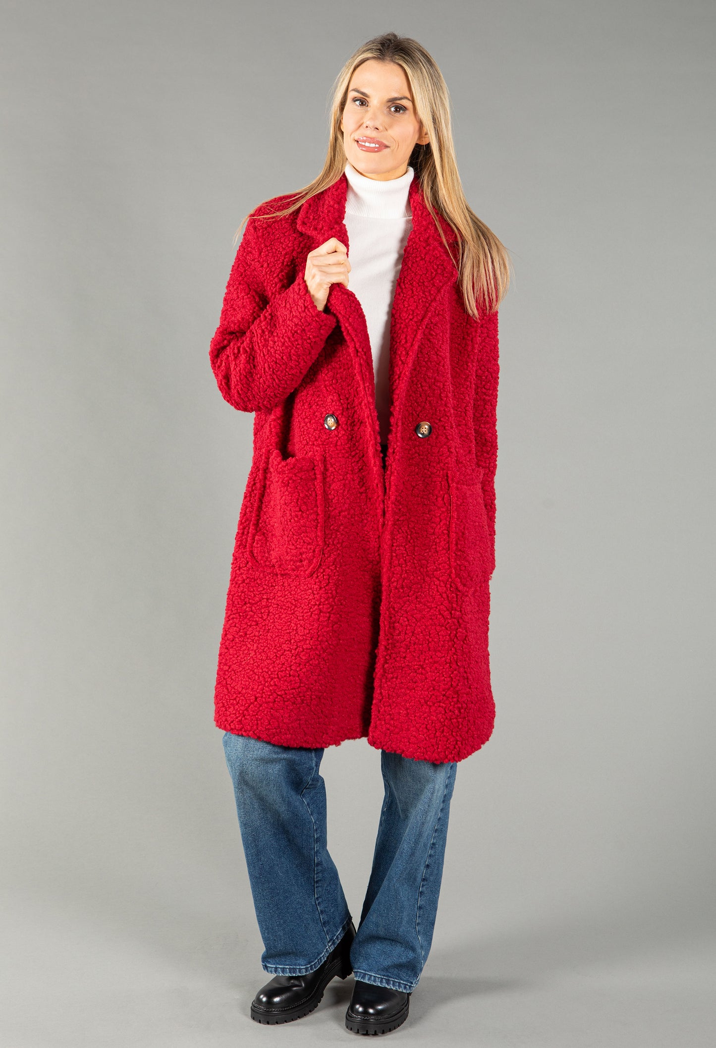 Teddy Button Close Coat