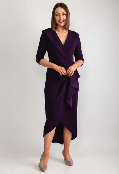 Midi V-neck Wrap Dress Style