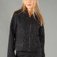 Foiling Detail Zip Up Boucle Jacket