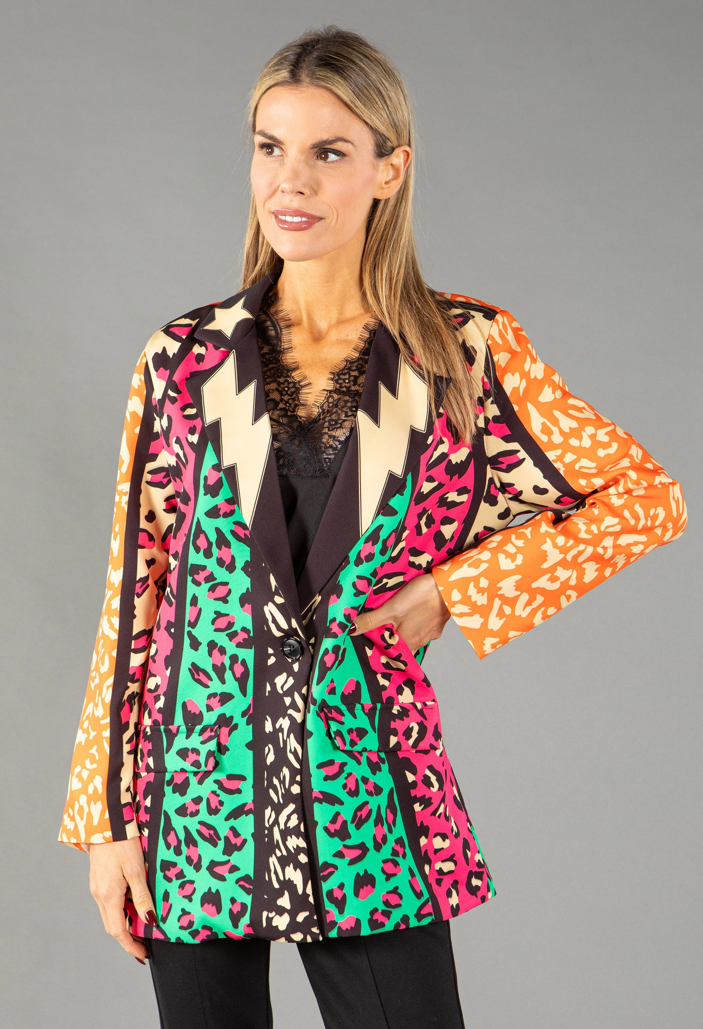 Leopard Print Colour Pop Blazer