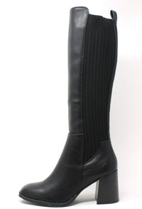 Ribbed Knee High Boot