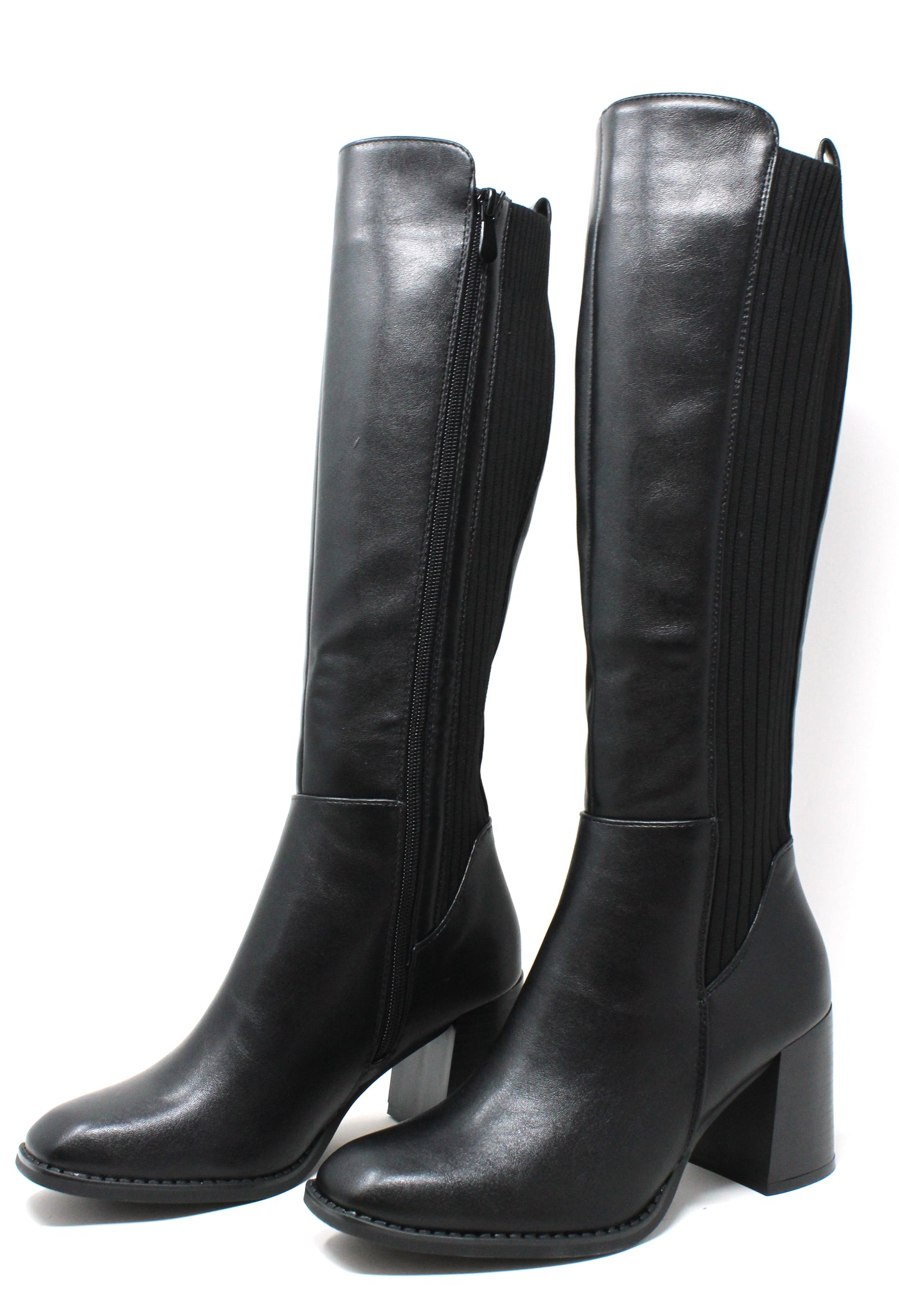 Ribbed Knee High Boot