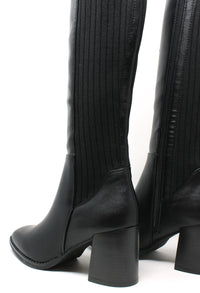 Ribbed Knee High Boot