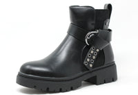 Studded Buckle Ankle Boot