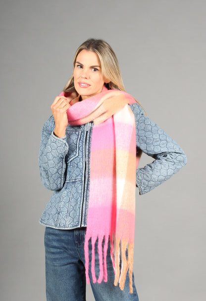 Super Soft Tassel End Check Scarf