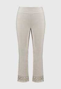 High-waisted Embroidered Trousers