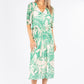 Leaf Print Plisse Pop Over Dress