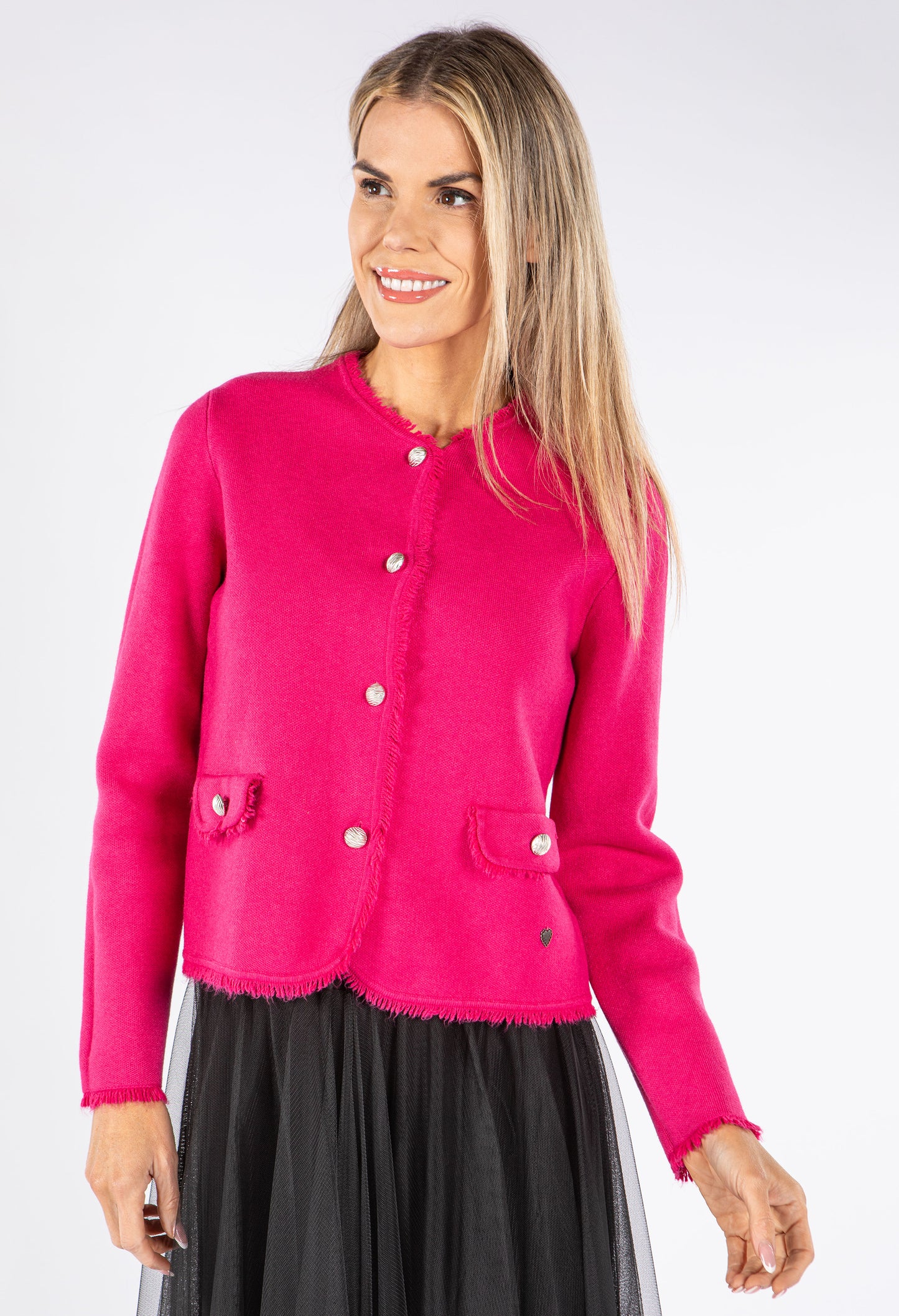 Fine Knit Buttoned Cardigan