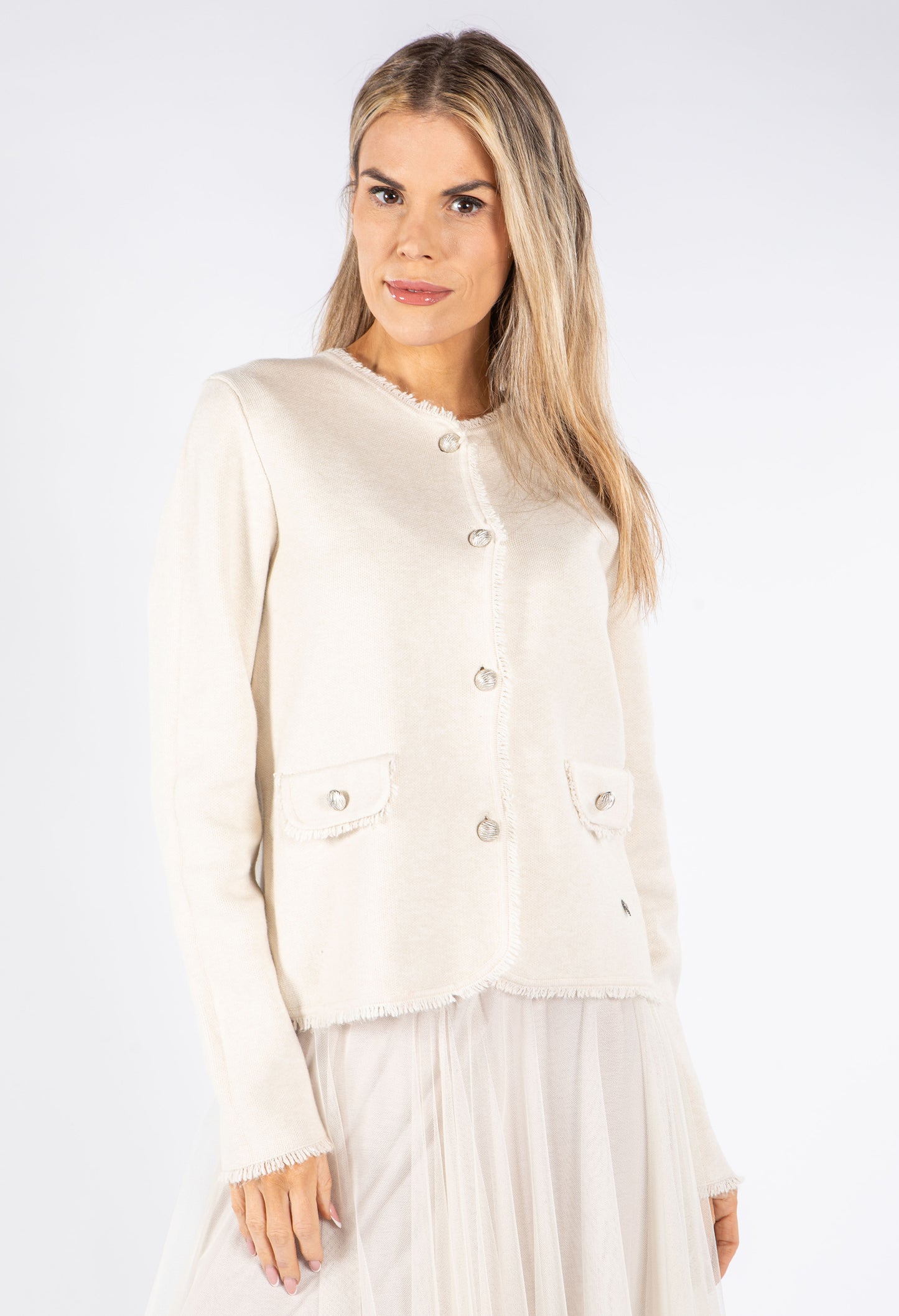 Fine Knit Buttoned Cardigan