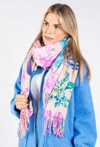 Tropical Floral Cashmere Touch Scarf