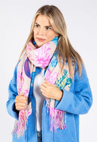 Tropical Floral Cashmere Touch Scarf