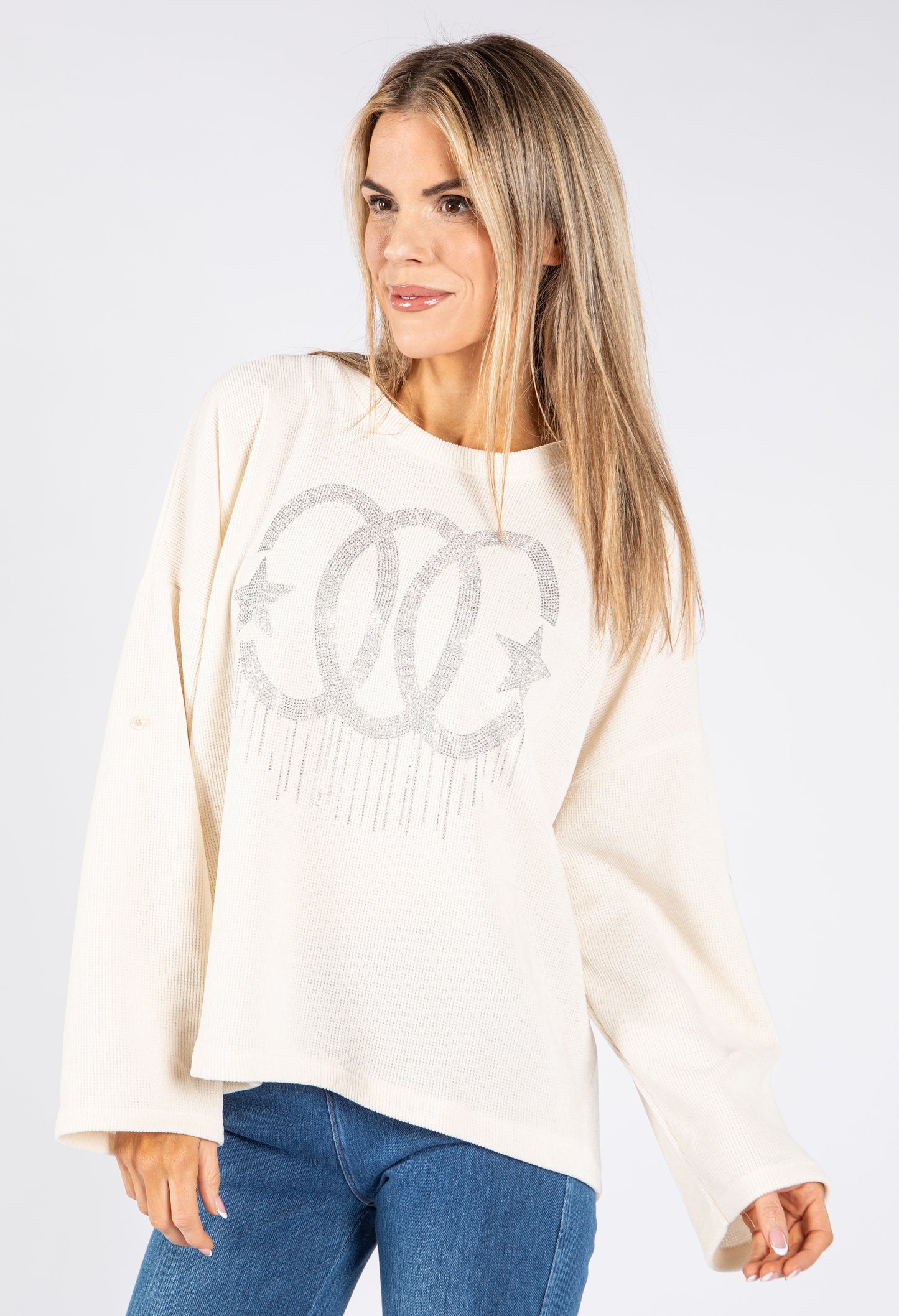 Cord Feel Diamante Pullover