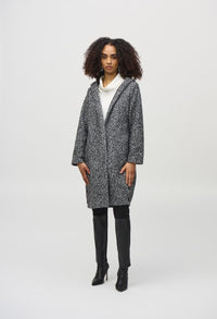 Relaxed Fit Knee-length Hooded Coat Style