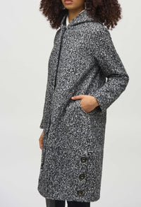 Relaxed Fit Knee-length Hooded Coat Style