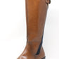 Faux Suede Panel Knee High Boots