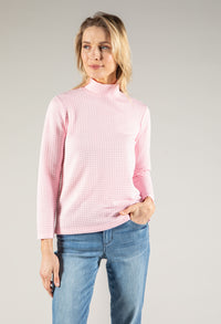 Textured Mock Neck Top