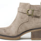 Faux Suede Buckled Ankle Boot