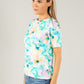 Aqua Flowers Top