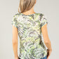 Faded Detail Leaf Print Top