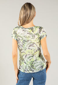 Faded Detail Leaf Print Top