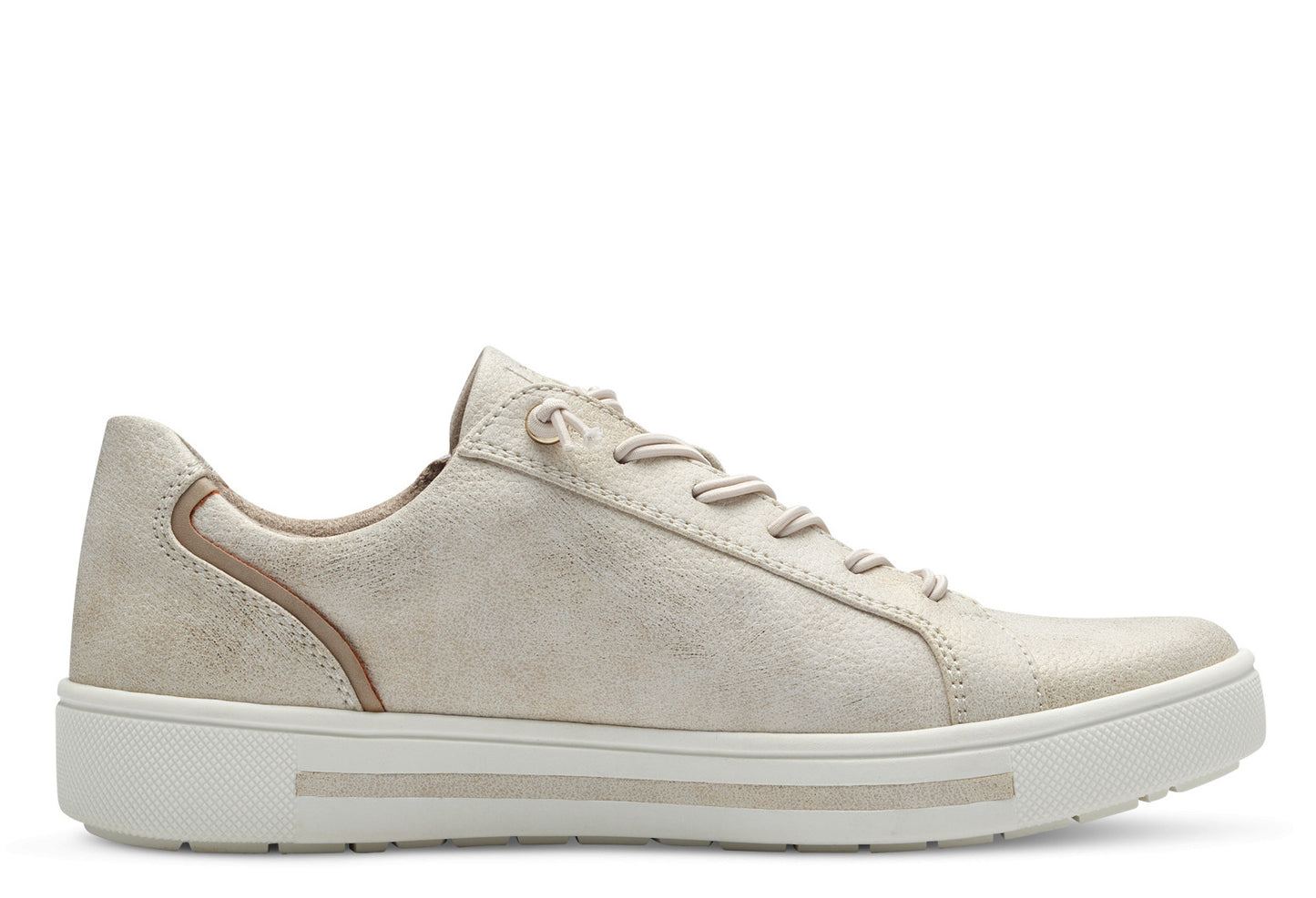 Soft Gold Side Zip Trainers