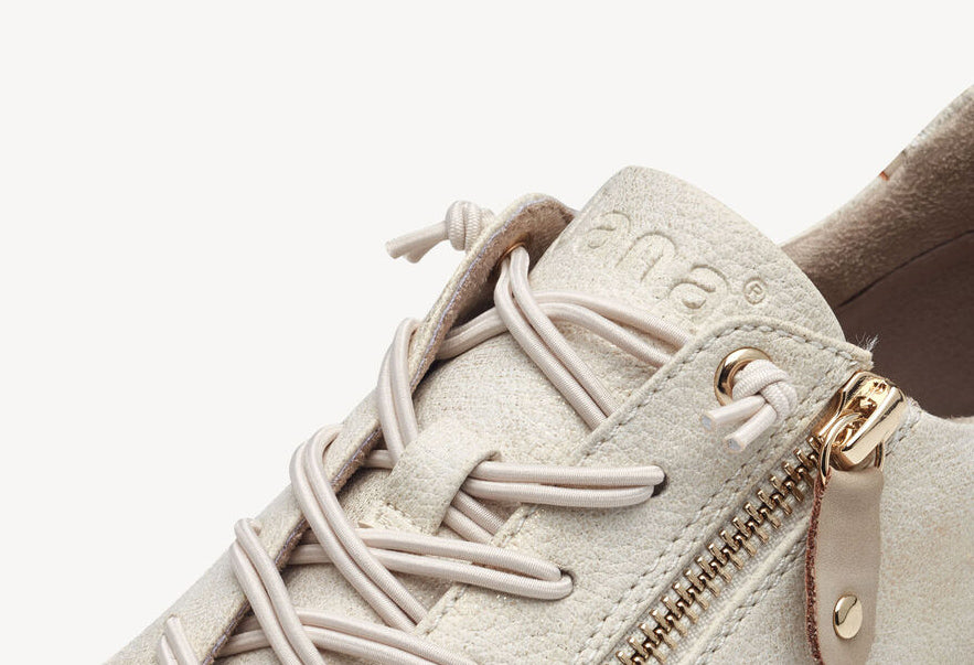 Soft Gold Side Zip Trainers