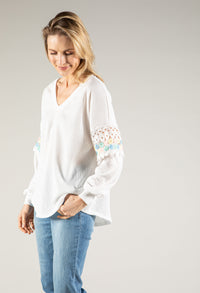 Pastel Sleeve Detail Top