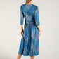 Peacock Print Wrap Bodice Dress