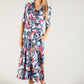 Mixed Print Wrap Bodice Dress