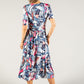 Mixed Print Wrap Bodice Dress