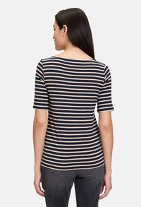 Boat Neck Striped Top