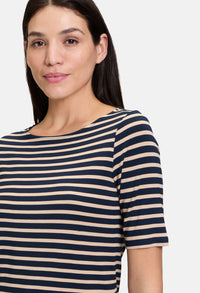 Boat Neck Striped Top