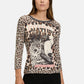 Graphic Leopard Print Top