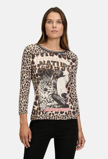 Graphic Leopard Print Top