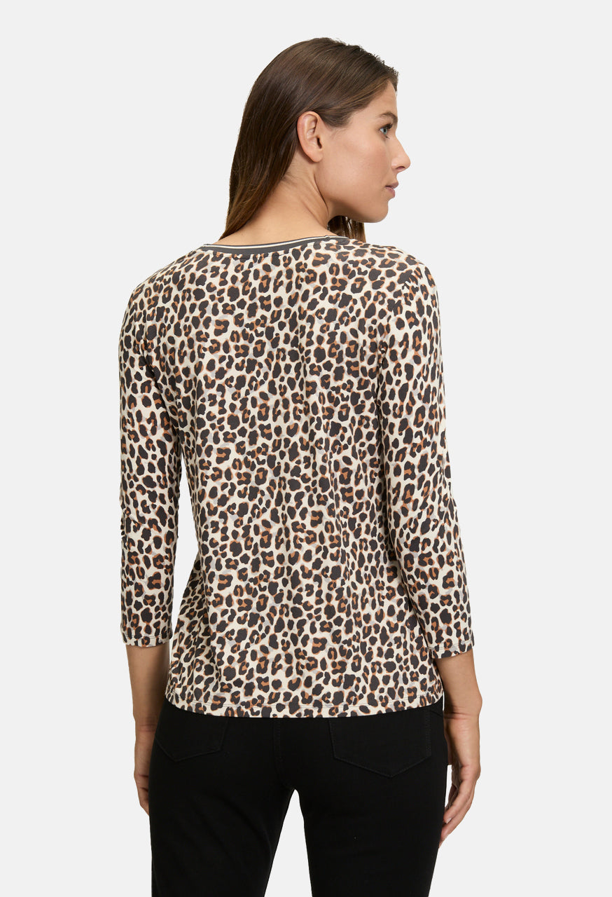 Graphic Leopard Print Top