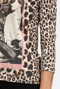 Graphic Leopard Print Top