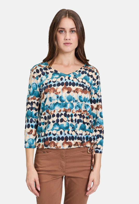 Abstract Top with Drawstring