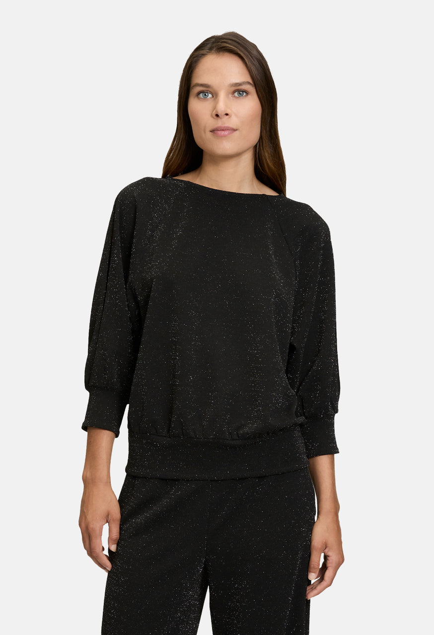 Split Sleeve Glitter Detail Top