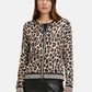 Leo Print Knitted Zip Up Cardigan