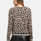 Leo Print Knitted Zip Up Cardigan