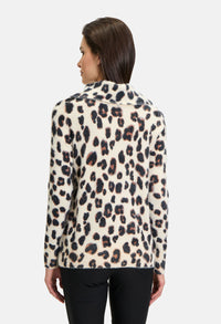 High Neckline Leopard Print Knit