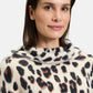 High Neckline Leopard Print Knit