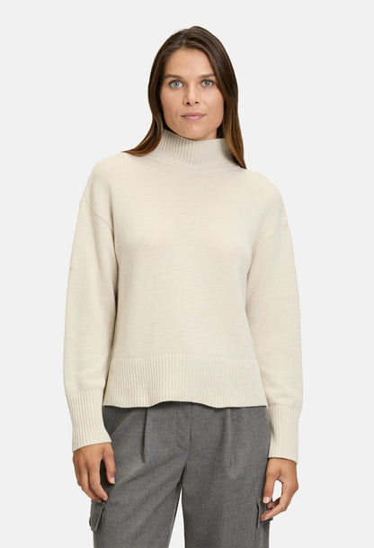 High Neckline Lurex Knit Pullover