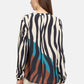 Animal Print V Neckline Blouse