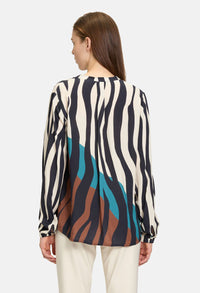 Animal Print V Neckline Blouse