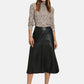 Leather Midi Skirt with Pockets