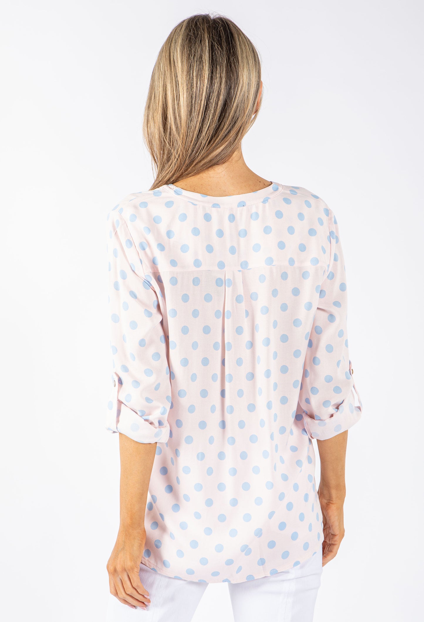 Polka Dot V Neckline Shirt