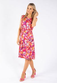 Leaf Print Sleeveless Dress