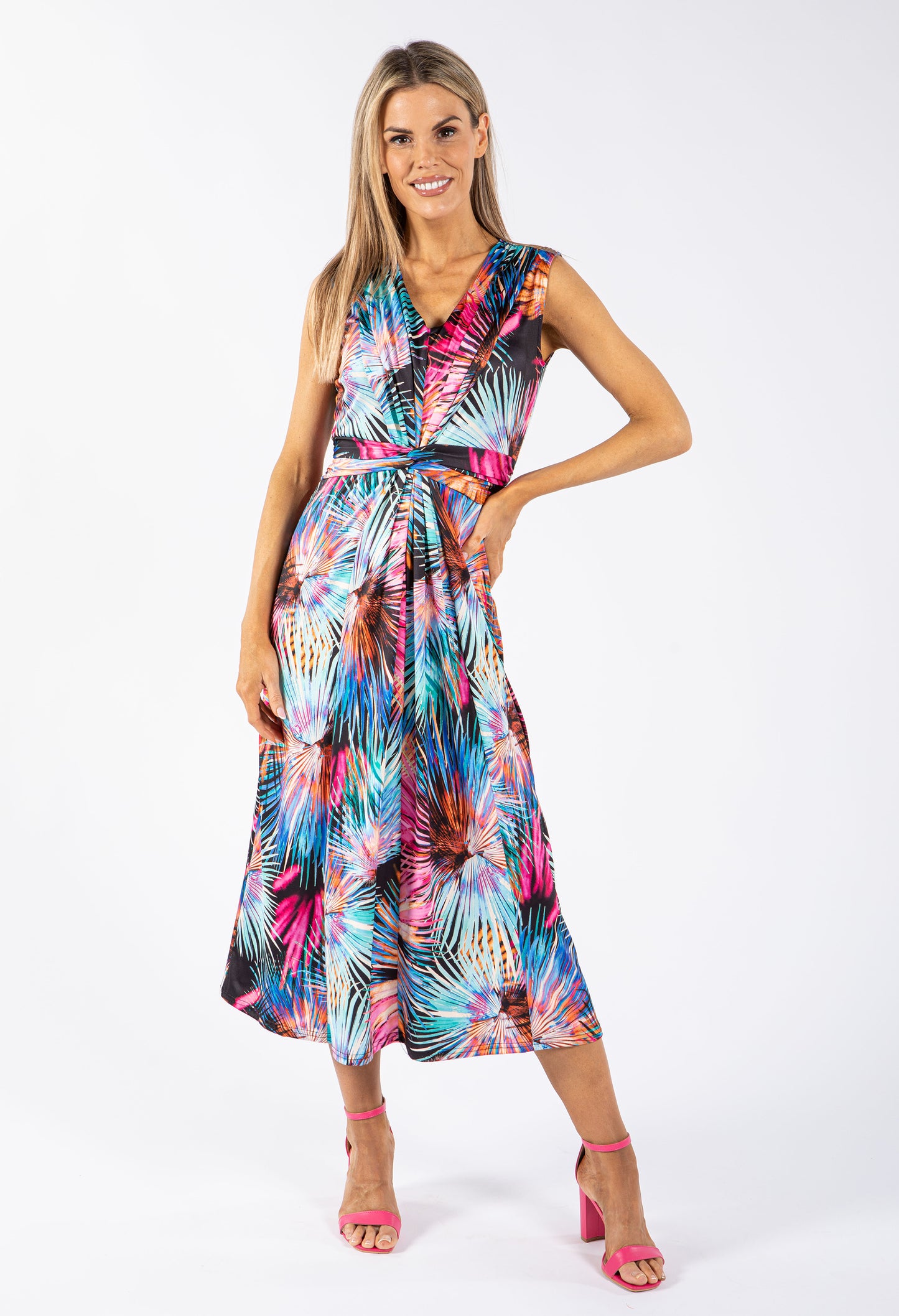 Digital Palm Print Dress