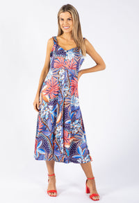 Silky Feeling Palm Print Dress